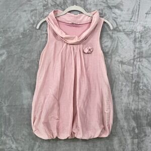 MADE IN ITALY Women's Size M (?) Pink Cowl Neck Sleeveless Blouse Rose Coquette